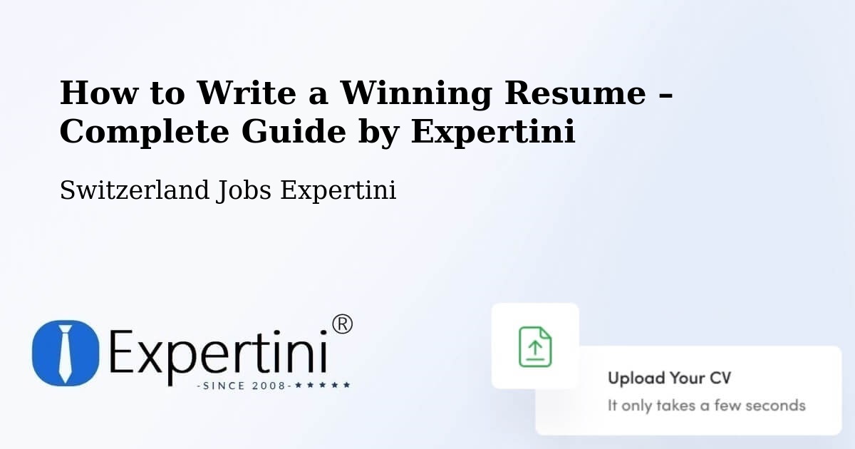 Resume Writing Guide for Job Seekers – Uttigen - Uttigen, Switzerland Jobs Expertini